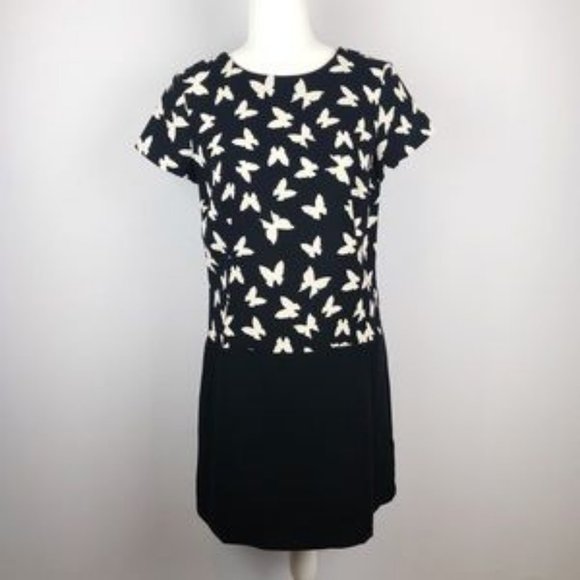 LOFT Dresses & Skirts - LOFT Black and White Butterfly Shift Career Dress Size 6